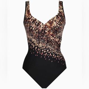 Miraclesuit Dali leopard it’s a wrap one piece swimsuit size L
